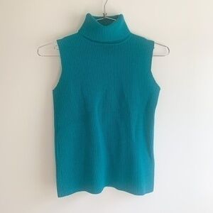 Eileen Fisher Teal Ribbed Sleeveless Top sz XS